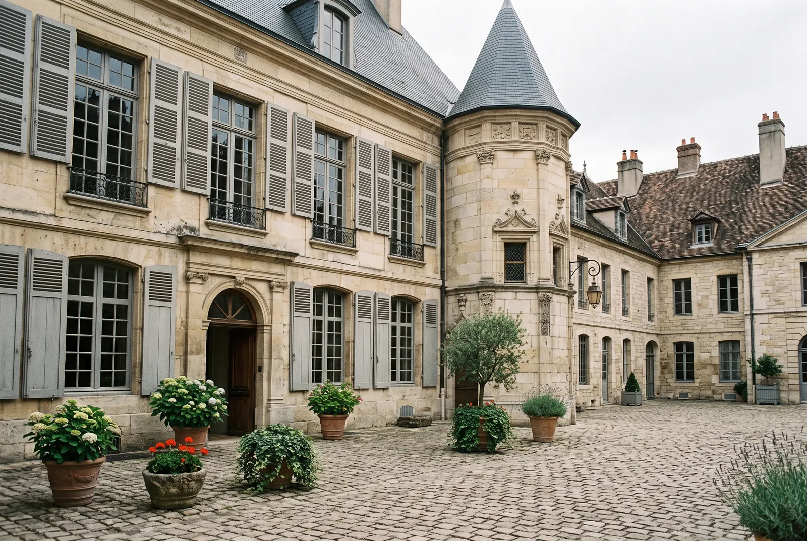 Cour intérieure d'un immeuble à Dijon